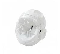 Harilla Casque de Taekwondo Protège Tête Transparent Protection Étendue Répartition des Chocs Oreilles Double Épaisseur Aérations Multiples Confort Maintien, White, L