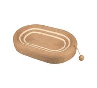 Harilla Cat Scratching Board Ovale Plateau à Gratter Sisal Lit Carton Boule Jouet Support Facile à Nettoyer Convient pour Formation Chat Intérieur Mai, Style Un