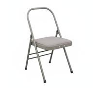 Harilla Chaise de de Soutien de Posture d'Exercice Pliable avec Armature en Acier et Siège Coussiné pour Soutien des Étirements Stabilité Renforcée Longue, Gris, Sans Support Lombaire
