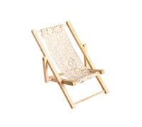 Harilla Chaise longue de maison de poupée Chaise de plage en bois Mini chaise pliante à l'échelle 1/12 Chaise miniature