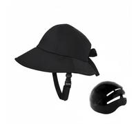 Harilla Chapeau Bob Casque Bump Casquette à Large Visière Protection Solaire Coque Interne Eva Légère Coton Souple avec Conforme Ce En812, Black with Shell