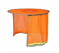 Harilla Chapeau de Protection Solaire Équipé de Large Ombrageant Rideau Anti- Nuque Surface Mesh Respirante Bande Réfléchissante, Orange, Fermeture Éclair, 1 Mètre, Élastique, Orange
