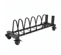 Harilla Chariot de Disques de Musculation Rack de Rangement Plaques de Poids Support au Sol Porte Barres Structure Acier Soudé Base Stable avec Rails Arqués Adapté à Salle de Gym Entraînement, Grand