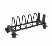 Harilla Chariot de Disques de Musculation Rack de Rangement Plaques de Poids Support au Sol Porte Barres Structure Acier Soudé Base Stable avec Rails Arqués Adapté à Salle de Gym Entraînement, Petit