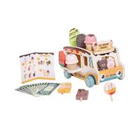 Harilla Chariot de Glaces En Bois - Jouet pour Développer Les Compétences Sociales, Jouet En Bois Représentant Un Véhicule à Glaces - Cadeau D'anniversair