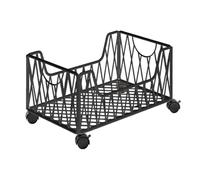 Harilla Chariot de Rangement à Roulettes Chariot Utilitaire Meuble Bas Porte-dossiers Support Roulant Structure En Métal et Mobile Approprié pour Cha, Noir, L