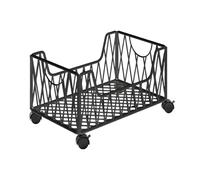 Harilla Chariot de Rangement à Roulettes Chariot Utilitaire Meuble Bas Porte-dossiers Support Roulant Structure En Métal et Mobile Approprié pour Cha, Noir, M