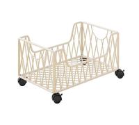 Harilla Chariot de Rangement à Roulettes Chariot Utilitaire Meuble Bas Porte-dossiers Support Roulant Structure En Métal et Mobile Approprié pour Cha, Blanc, L