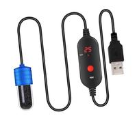 Harilla Chauffage Aquarium Bâton Chauffant Submersible Aquarium Numérique Affichage LED Température Ajustable Mini USB Sécurité Protection Convient Grenouille, 15W