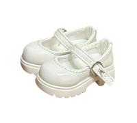 Harilla Chaussures pour poupée féminine à l'échelle 1:4, plateforme épaisse, mini mode, tendance, mignonnes, modèle miniature pour habiller une femme, Blanc