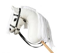 Harilla Cheval Bâton avec Rênes Doux, 68 Cm, Blanc | Léger, Tête Cheval sur Bâton, pour Jeux D'imitation, Spectacles, Enfants, tout-Petits