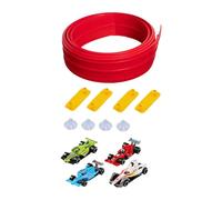 Harilla Circuit de course automobile flexible à monter soi-même, voitures miniatures en métal, cadeau de Noël pour enfants, Rouge