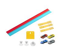 Harilla Circuit de Course Flexible pour Enfants Dès 3 Ans avec Ventouses. Multifonctionnel avec Petites Voitures de Course. Idée Cadeau !, Rouge et bleu