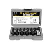Harilla Coffret 14 Douilles à Six Pans avec Couvercle à Charnière pour Assemblage Structures Métalliques et Maintenance Électrique