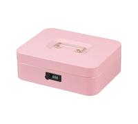 Harilla Conteneur Stockage Sécurisé en Métal Serrure Frontale Finition pour Vos Valeur Organisés Tels Que Pièces Monnaie Souvenirs Adapté aux Tirosirs aux, Rose, L, Code Lock