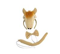 Harilla Costume de Cheval pour Enfants, Bandeau D'oreilles, Nœud Papillon, Bandeau de Cheveux, Sangle élastique, Kits de Costumes Fantaisie D'animaux pour Car, sans pattes