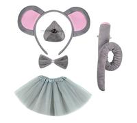 Harilla Costume de souris Kids Animal Ears and Tail Cosplay Dress Up Children with Nose Bowtie Hair Hoop For Carnival Stage Performance, Style B