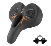 Harilla Coussin de siège de vélo de Montagne antidérapant Doux élargir épaissir Antichoc Universel Respirant Selle de vélo pour siège de vélo vélo de Route, Orange Noire