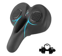 Harilla Coussin de siège de vélo de Montagne antidérapant Doux élargir épaissir Antichoc Universel Respirant Selle de vélo pour siège de vélo vélo de Route, Bleu Noir
