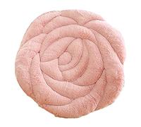 Harilla Coussin de Siège Fleur Rose Galette Chaise Décorative Pad Pelucheux Tufté Polyester Base Antidérapante pour Bureau Chambre Salon Balcon Café