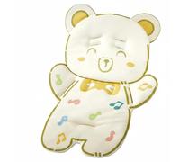 Harilla Coussin Poussette Universel pour Enfant avec Tissu Velours Cristal Rembourré Coussinet pour Siège Voiture Protection Hygiénique pour Centre d'Éveil, Ours mignon