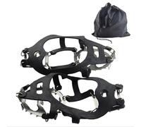 Harilla Crampons à neige portables pour hommes et femmes, crampons à glace pour chaussures et bottes d'escalade, de jogging, de pêche sur glace de marche, Black M