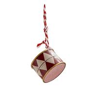 Harilla Décoration de Noël en Forme de Tambour pour Sapin, Légère et Réutilisable, en Fer à Suspendre, Idéale pour Les Restaurants, Les Fêtes et La Maison. Pa, Rouge Blanc