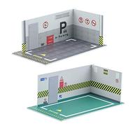 Harilla Diorama de Modèle de Voiture 2 Pièces, Paysage de Parking 1/24, Bricolage pour Vitrine de Magasin