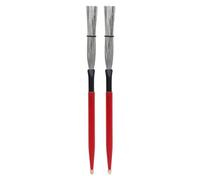 Harilla Drum Brush Brosse Tambour Batterie Balais Fil Acier Équilibrée en Longueur et Poids pour Endurance Adapté aux Acoustique Enregistrements de Maquettes, Rouge