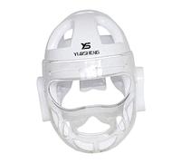 Harilla Enfants Adultes Karaté Couvre-Chef Ventilé Protection de la tête Sports Head Guard Soft Head Gear pour Kickboxing Taekwondo Entraînement Grappling, Blanche, M