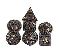 Harilla Ensemble de Dés En Métal de Cuivre Ancien Rol Polyèdre Dragon Diction Jeu