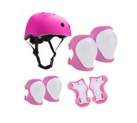 Harilla Ensemble d'équipement de Protection du Casque de 7X 7X, Casque de Skateboard résistant à l'impact, Pads de Genou à la Main Confortables pour, Rose