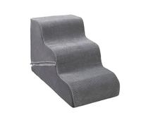 Harilla Escalier pour Chien et Chat Escabeau Marche Rampe Ajustable Revêtement Amovible Lavable Fond Antidérapant en Mousse Résiliente Convient à l'Aide à sur Petits Animaux Maison, Gris