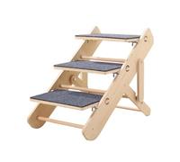 Harilla Escalier pour Chiens Marche pour Animaux Rampe Pliante Échelle pour Chien en Bois Adaptée à l'Accès au Voiture, 3 étapes