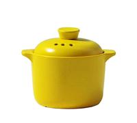 Harilla Exquis Miniature Stockpot Dollhouse Decor avec Couvercle Ustensiles de Cuisine Ustensiles de Cuisine Jeu de rôle Jouets Artisanat Alliage Mini, Jaune