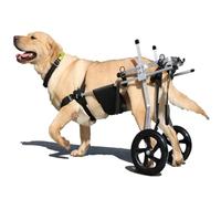 Harilla Fauteuil Roulant Chien Ajustable Cadre Métal Harnais Réglable Roues Aide Locomotion Rééducation Aluminium Léger Confort Sécurité Adapté aux Chiens, L