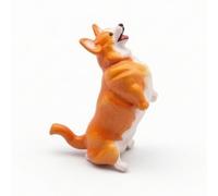 Harilla Figurine Chien Miniature Figurine Animal Modèle Canin Décoration Diorama Accessoire Maquette pour du Relief aux Maquettes et Enrichir Les Mises en, Corgi Sautant