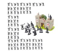 Harilla Figurine d'action de chevalier de châteaux médiévaux 1:72, jouet miniature idéal pour les filles et les garçons, bricolage, jouet de construction pour, Gris