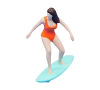 Harilla Figurine de surf miniature 1:64, micro, décoration réaliste, peinte, projets de bricolage en extérieur, scène miniature, figurine, dioramas, Style F