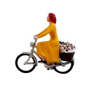 Harilla Figurine miniature de cycliste en résine à l'échelle 1:64, idéale pour dioramas, réseaux ferroviaires miniatures et jardins féeriques.
