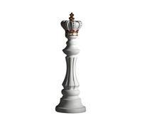 Harilla Figurine Roi Échecs Statue Ornement Intérieur Reine Résine Texture Délicate Caractère Chess Sobre Adaptée au Bureau Lecture Étagères Table d'Appoint, Blanc