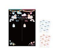 Harilla Gender Revelow Board Boy Girl Game Game Oeuf Novelty Gender Reveal Ideas with Bottle Stickers, Noir