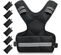 Harilla Gilet Lesté Réfléchissant d'Entraînement de Renforcement de Running de Marche Système de Lest Ajustable Maille Aérée Stabilité, Noir, 15KG