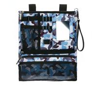 Harilla Golf Storage Organiseur Sac Pochette Compartiment Range Accessoire Crochet Mousqueton Fenêtre Pliable Solide Résistante pour Joueur Golf Voiture Terrain Stockage, Camouflage Bleu