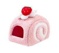 Harilla Hamster Maison Cachette Lit Douillet Nid Petit Animal Tissu Polaire Isolant Convient Aux Amoureux des Animaux Intérieur Cosy, Rose