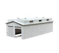 Harilla Hangar de Train Miniature Remise Wagon Dépôt Ferroviaire Atelier de Maintenance Maquette N à Parois Gravées et Baies Convient aux Réseaux et Maquettes Paysagées, Gris, Porte Droite