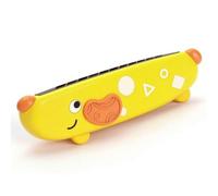 Harilla Harmonica Enfant Débutant 16 Trous Instrument à Vent Orgue à Bouche Renforcé Lisse Embouchure C Latérale Prise en Main Aisée Aide aux Bases Musicales Adapté à Crèche , Jaune