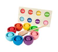 Harilla Jeu de reconnaissance des couleurs Balls in Cups, entraînement de la motricité fine, jeu d'association, tri et comptage des couleurs pour garçons