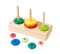 Harilla Jouet à anneaux empilables, tour logique, jeu de bricolage, jeu mathématique en bois coloré, jouet d'apprentissage précoce pour enfants de 1 à 3