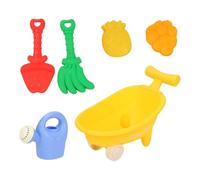 Harilla Jouets de plage et de sable pour enfants, kit de construction de châteaux de sable, cadeaux d'anniversaire, chariot pour la plage, 3 à 10 ans, Jaune